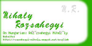 mihaly rozsahegyi business card